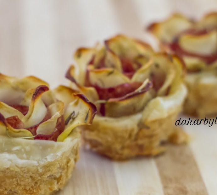 Roses de pommes de terre au jambon de boeuf