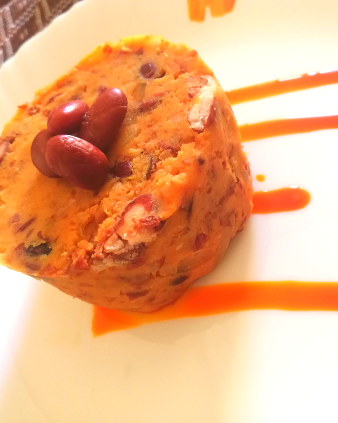 Pilé de pommes au haricot